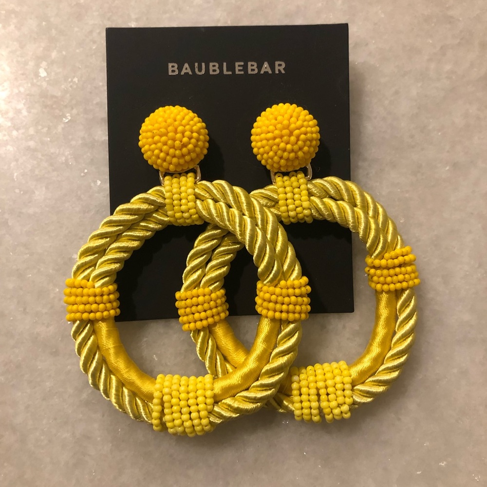 NWT BAUBLEBAR 🌼 Sonique Hoop Earrings In Yellow
